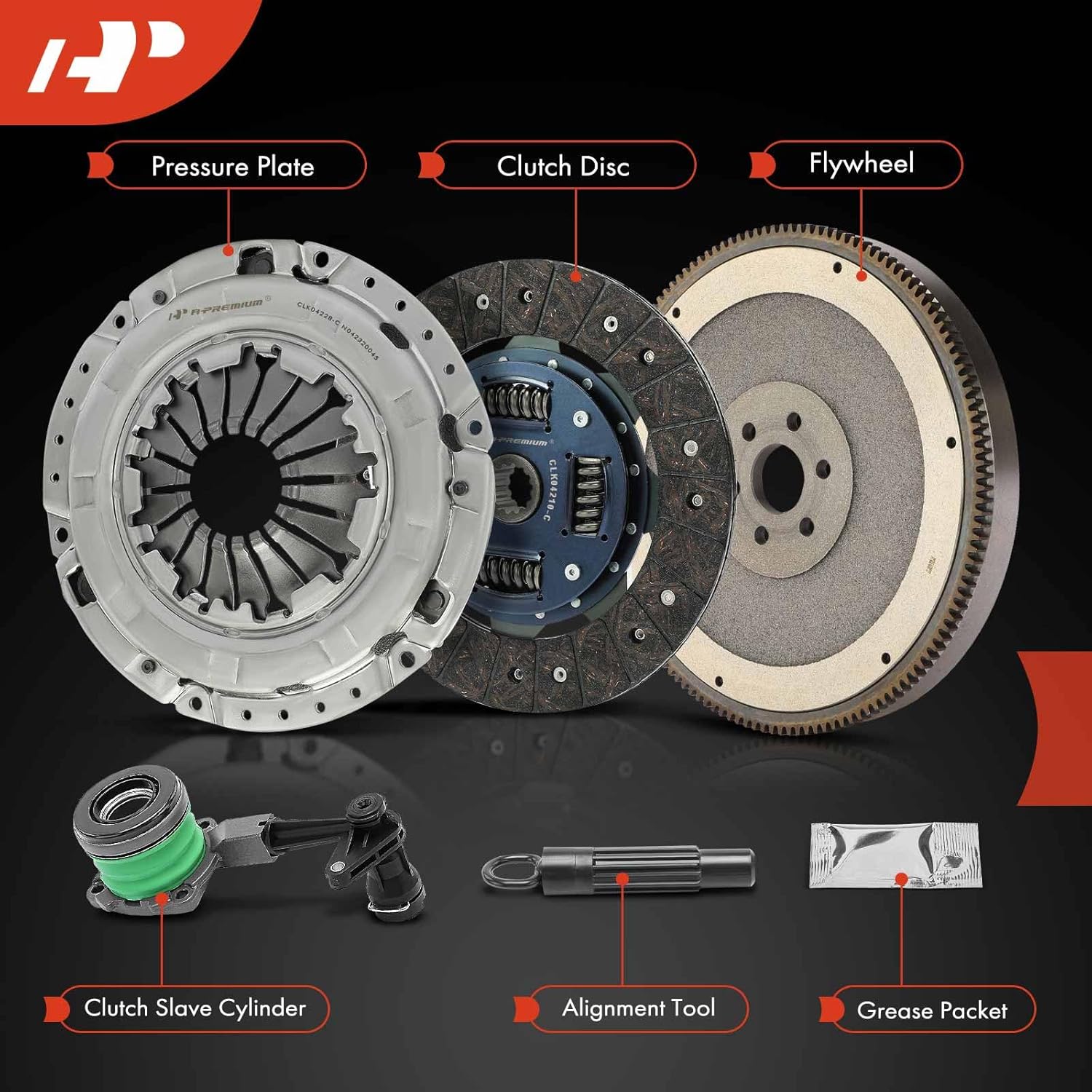 A-Premium Transmission Clutch Kit with Flywheel Compatible with Chevrolet Cavalier 2002-2003 & Oldsmobile Alero 2002-2004 & Pontiac Grand Am 2002-2004, Sunfire 2002-2003, 2.2L DOHC, Replace# 416020810