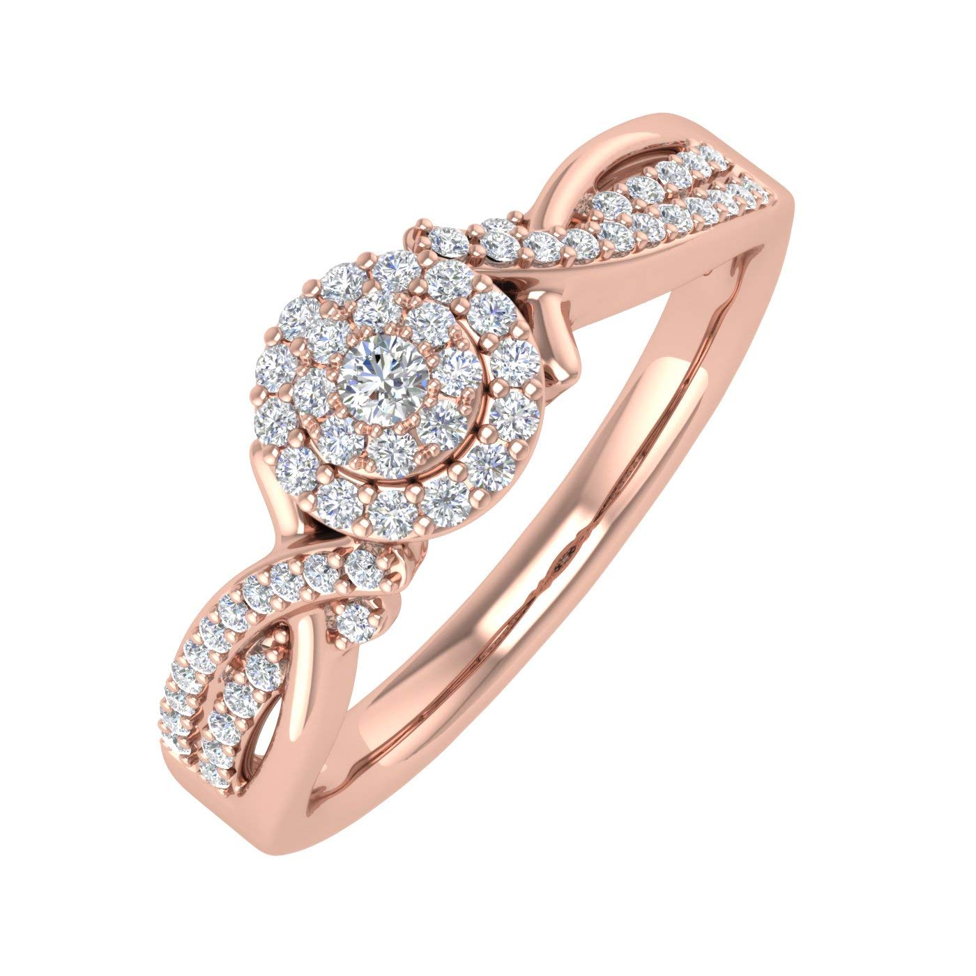 FINEROCK Halo Split Shank 10K Gold Ring