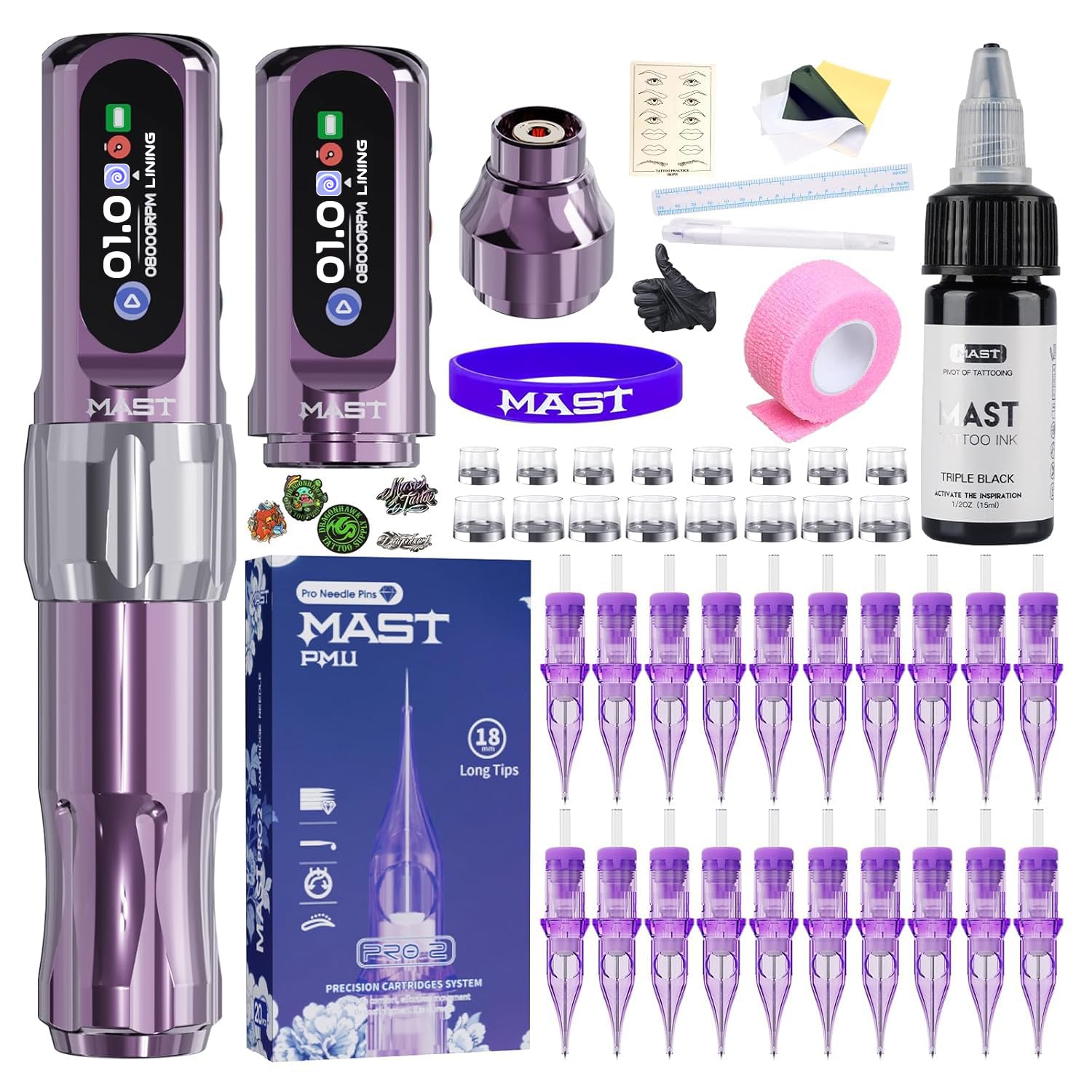 Mast Tattoo Tour2 Pro Tattoo Kit Wireless Tattoo Machine Kit