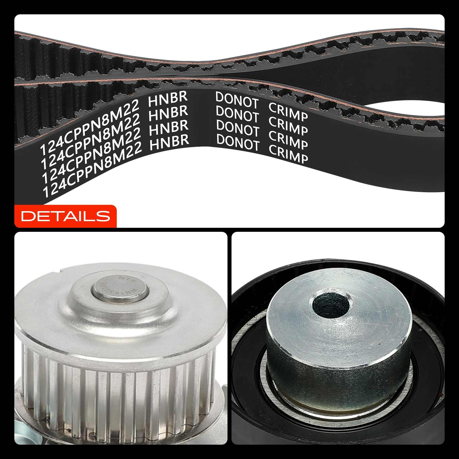 Frankberg Kit cinghia dentata Set cinghia dentata Benzina Compatibile con 500 312 1.4L Idea 350 1.4L Grande Punto 199 1.4L Giulietta 940 1.4L Cono 955 1.4L Replace# KP15673XS
