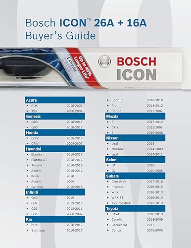 Miniatura 2 de Bosch ICON Juego de 2 escobillas limpiaparabrisas para Toyota Corolla 2018-09 Honda CR-V 2016-12 Toyota RAV4 2018-13 y más, vida útil hasta un 40%