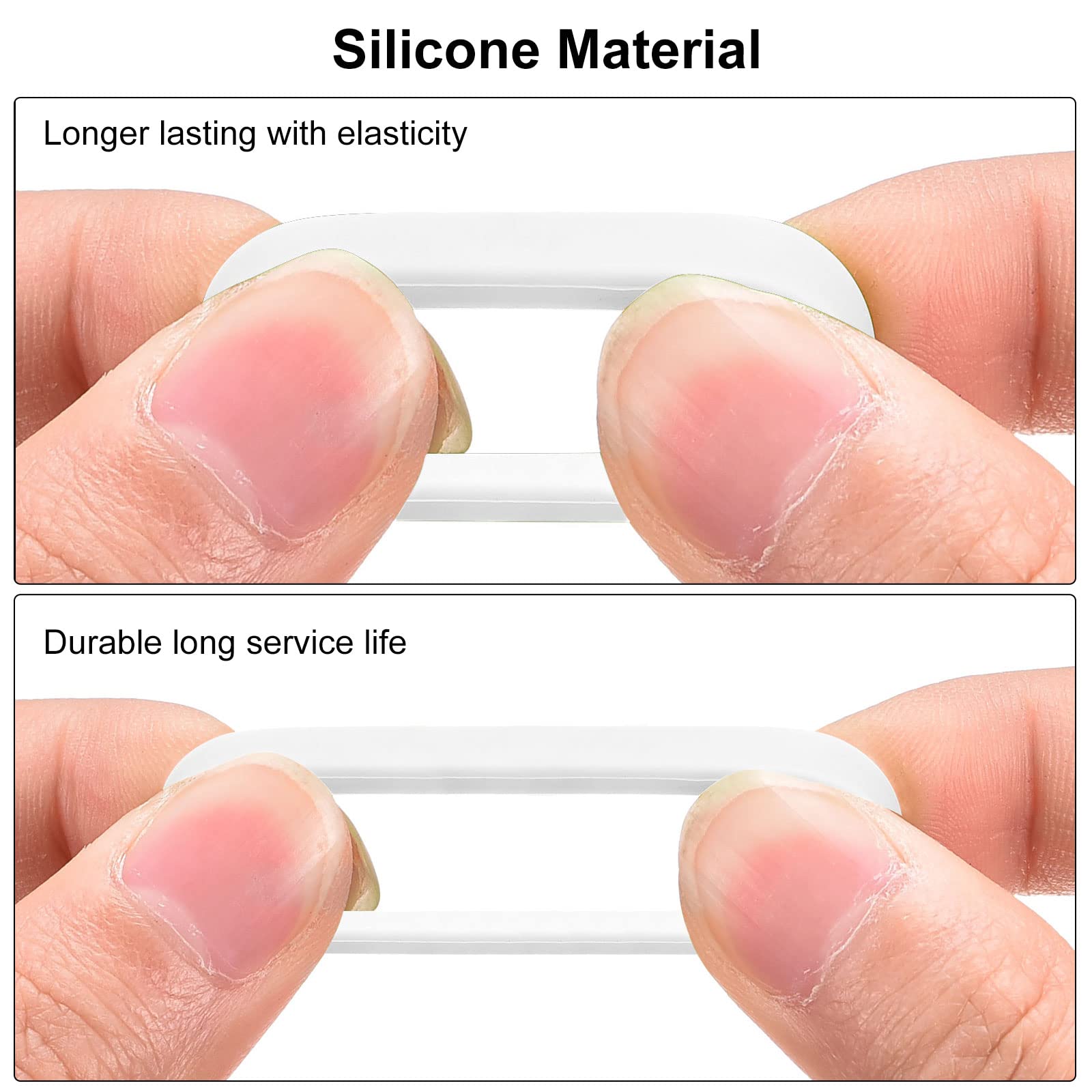 Silicone Bandes Anneaux 200pcs Antidérapant 1/2" Plat Noir