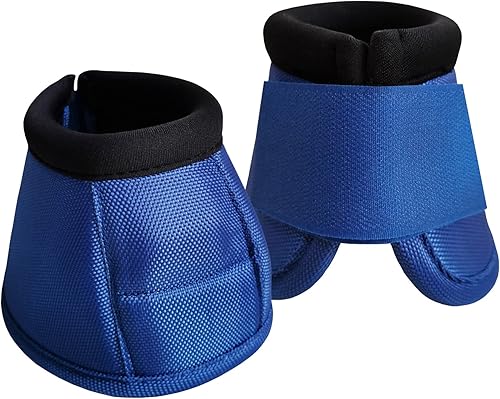 2520D - Botas de campana de caballo sin giro, botas de campana de caballo balísticas equinas, botas de campana de sobrealcance azul, XL