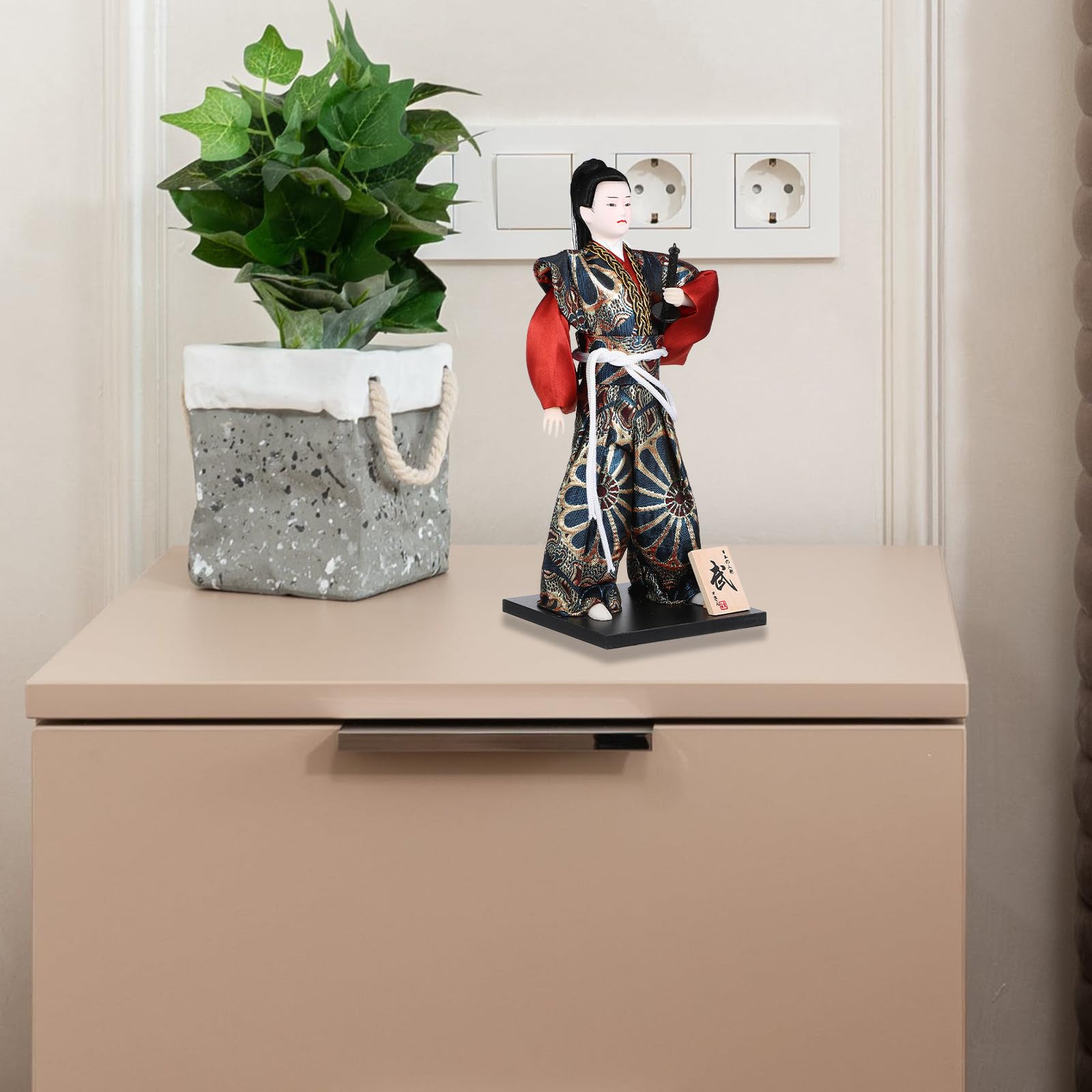 TOYANDONA Figura Samurái Japonesa de 12 Pulgadas Materiales de Espuma, Tela, Abs y Madera, Decoración Versátil Hogar y Coleccionable en Ocasiones Obsequios
