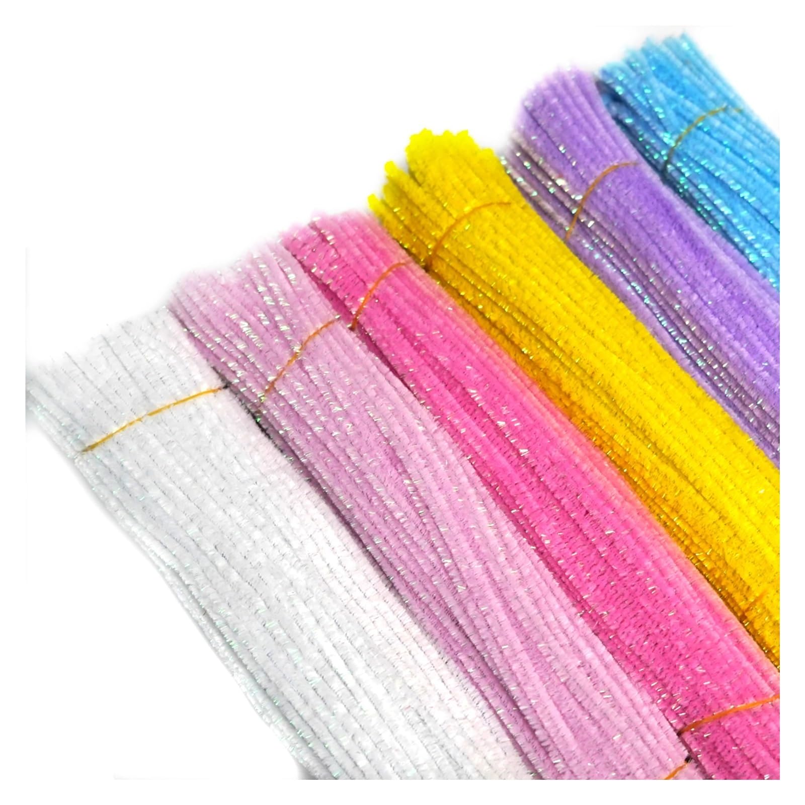 Lot de 600 cure-pipes à paillettes + 4 bâtons de colle, décoration créative (couleurs foncées)