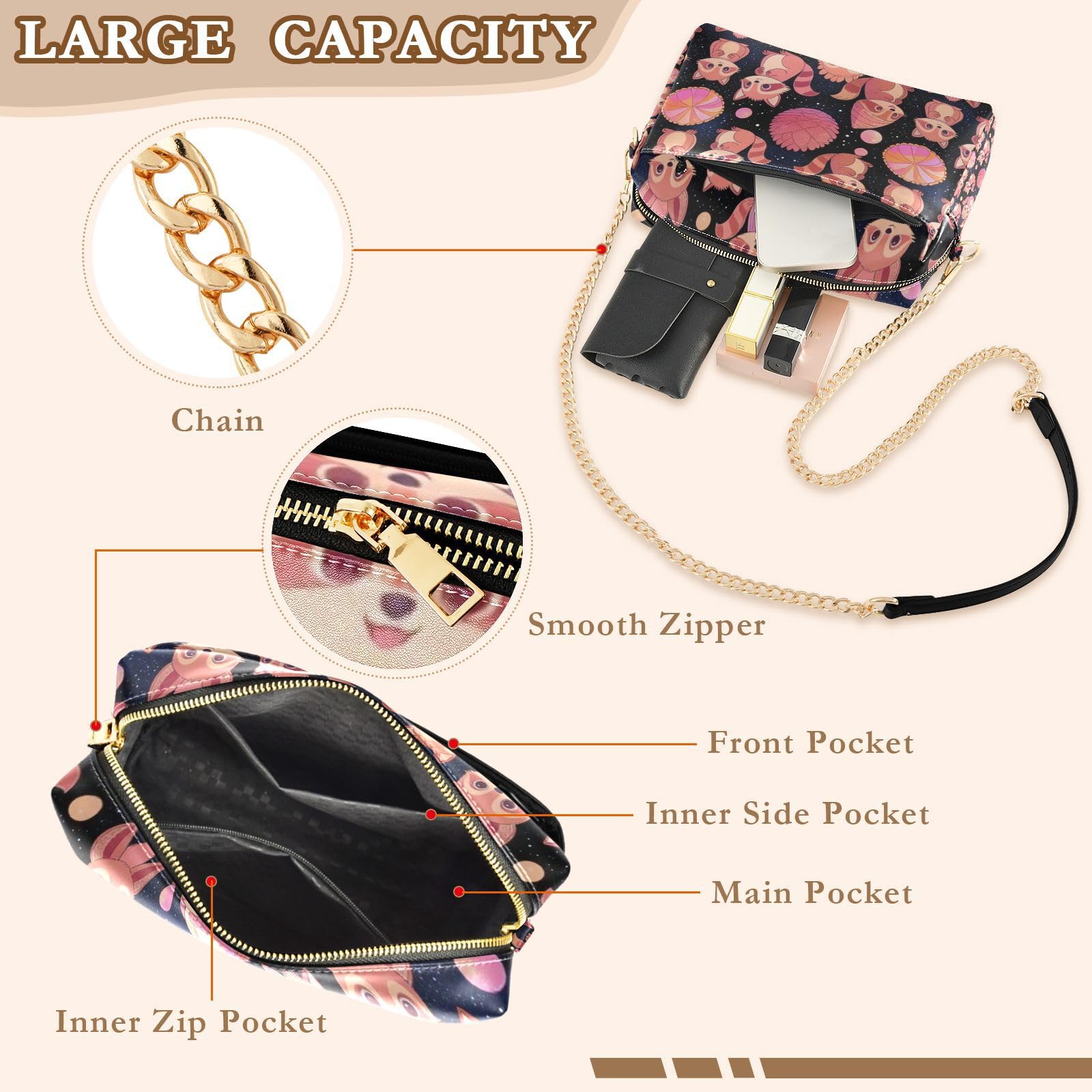 FRODOTGV Damska torba crossbody o pojemności 2,5 l
