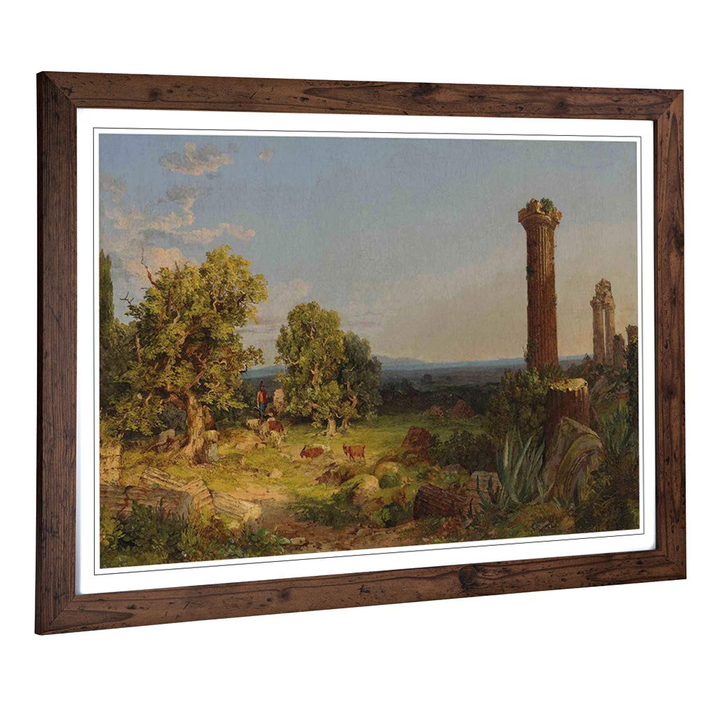 Big Box Art Framed Print of Jasper Francis Cropsey Landscape Design | Wall Art Picture | Home Decor for Kitchen, Living Room, Bedroom, Hallway, Walnut, A2 / 24.5x18 Inch / 62x45cm