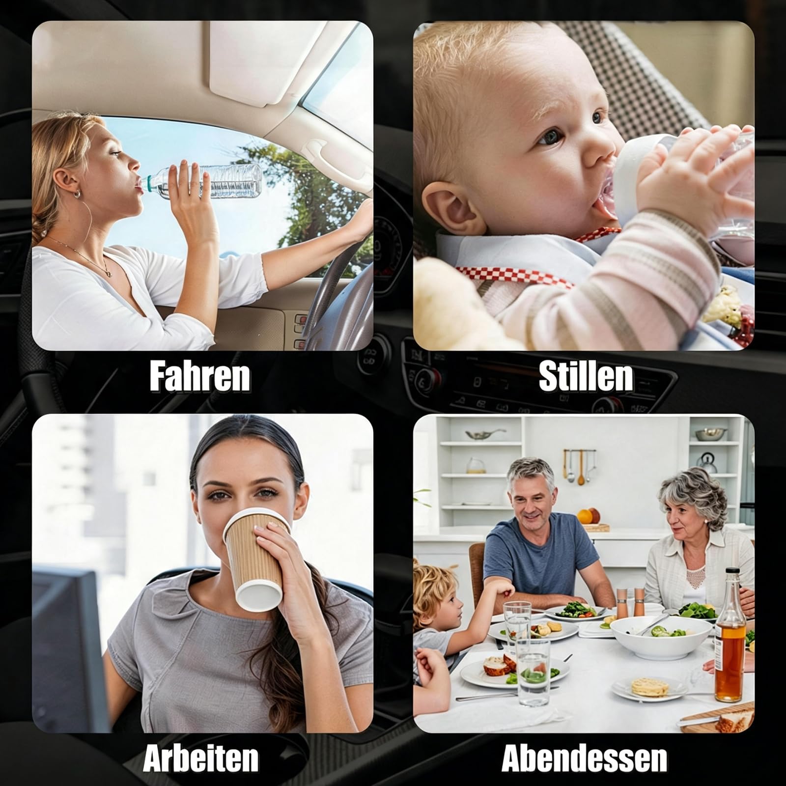 2-in-1 Auto Becherwärmer Kühler,12V Tragbarer Heiz- und Kühlbecher mit LCD-Display,Universal Smart Getränkehalter für Kaffee Wasser Milch,Autozubehör für PKW LKW