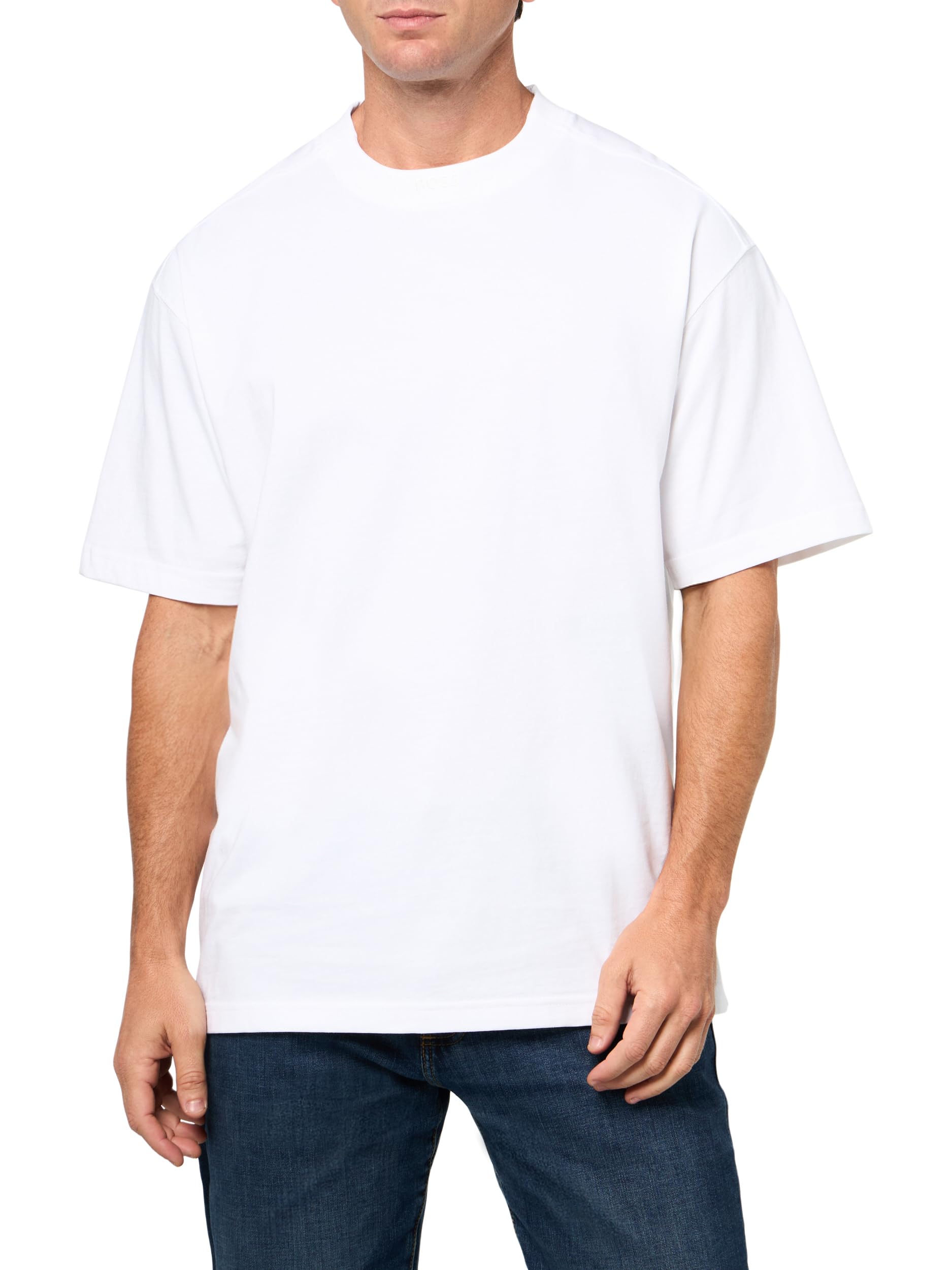 

                                                    BOSS, Logo Collar Single Jersey T-Shirt, Powder Wh