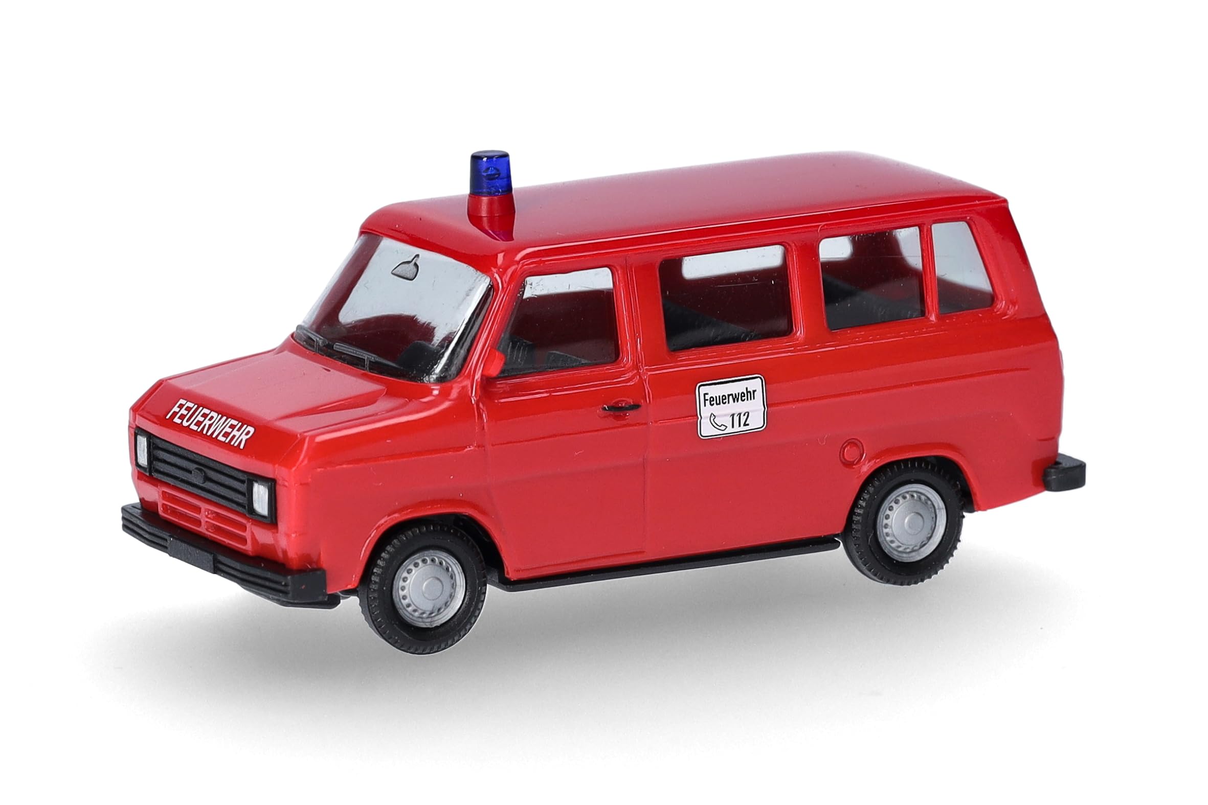 herpa Basic car model Ford Transit bus MTW fire brigade, on a scale of 1:87, plastic miniature, made in Germany, model building, entry-level model