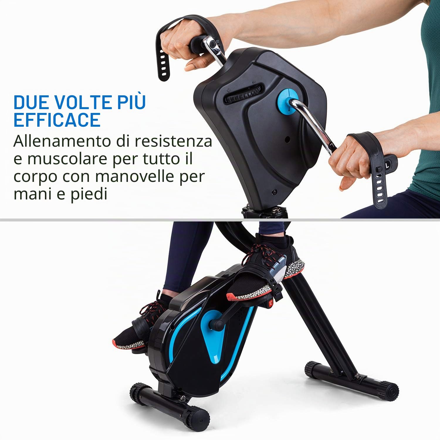 Capital Sports Azura - Full Body Comfort, X-Bike/Cyclette Mani e Piedi, Cardiotrainer, Cardio-Bike, Volano: 7,5 kg, MagResist: Resistenza Magnetica (8 Livelli)