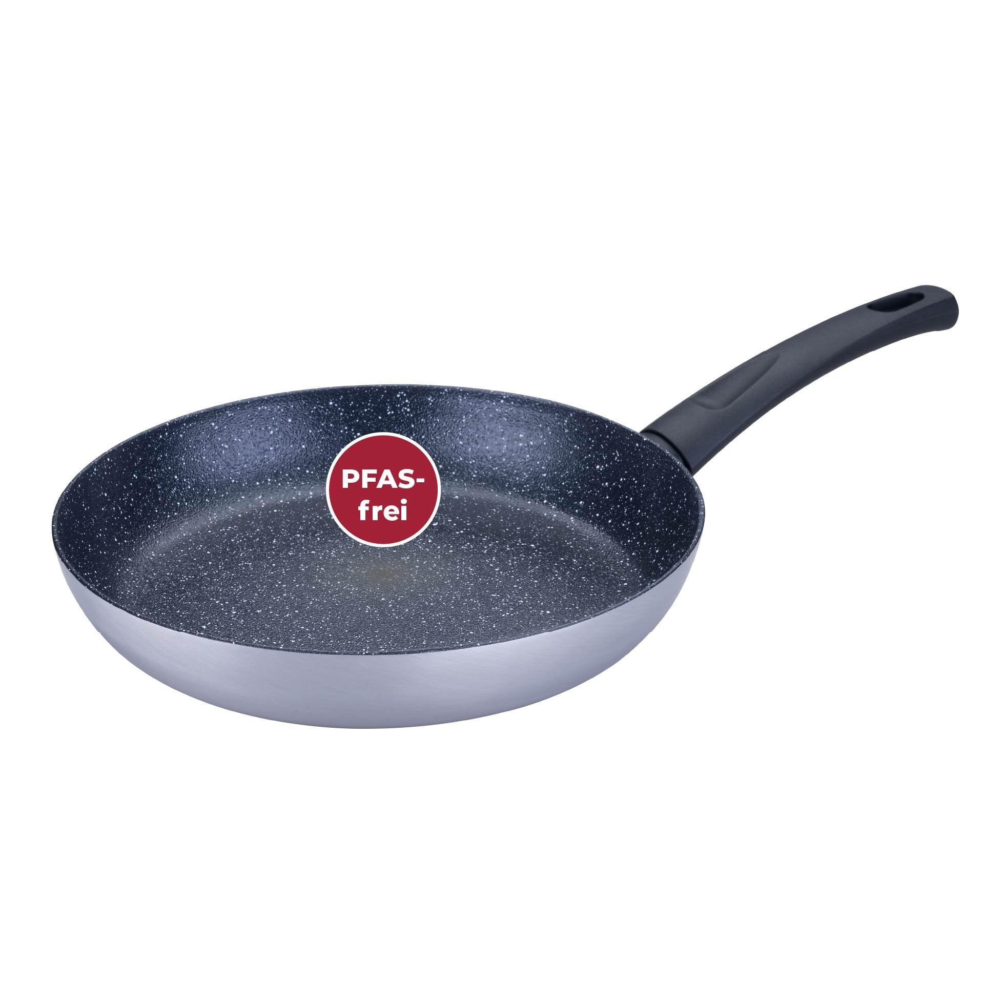 FACKELMANN Bratpfanne Essential Crisp Ø 28 cm – aus recyceltem Aluminium mit keramischer Antihaft-Beschichtung – Backofenfest und für alle Herdarten geeignet, Schwarz