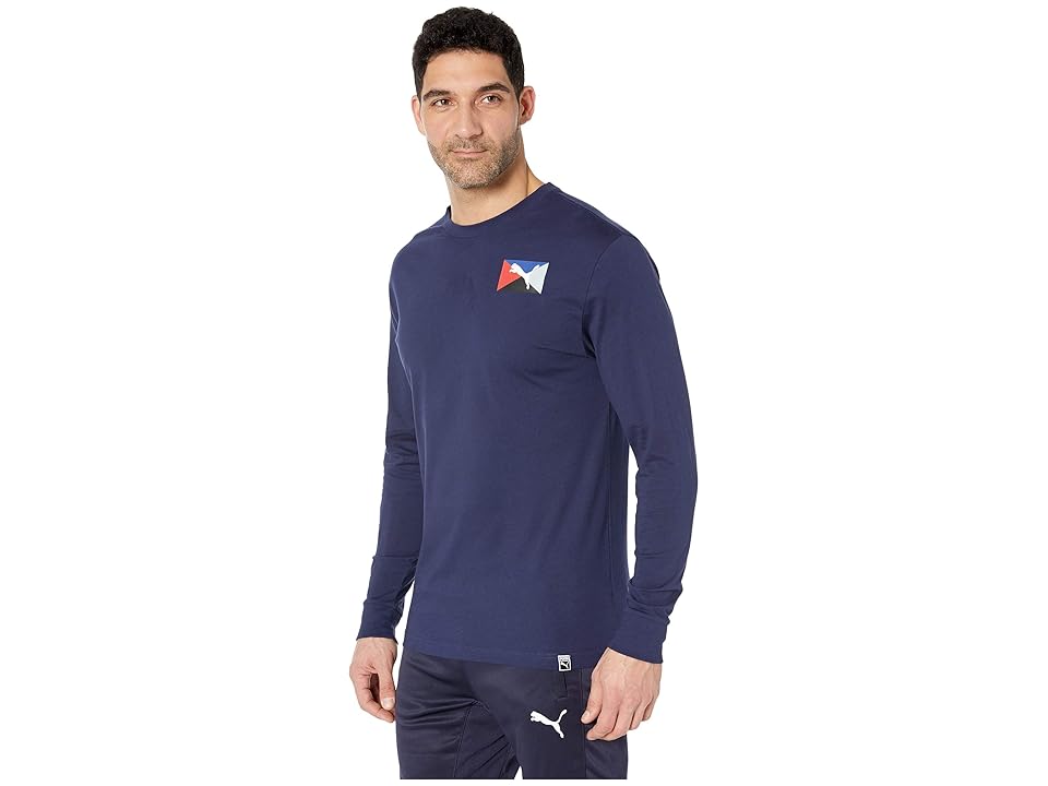 

PUMA Flag Vertical Long Sleeve Tee (Peacoat) Men's T Shirt, Blue