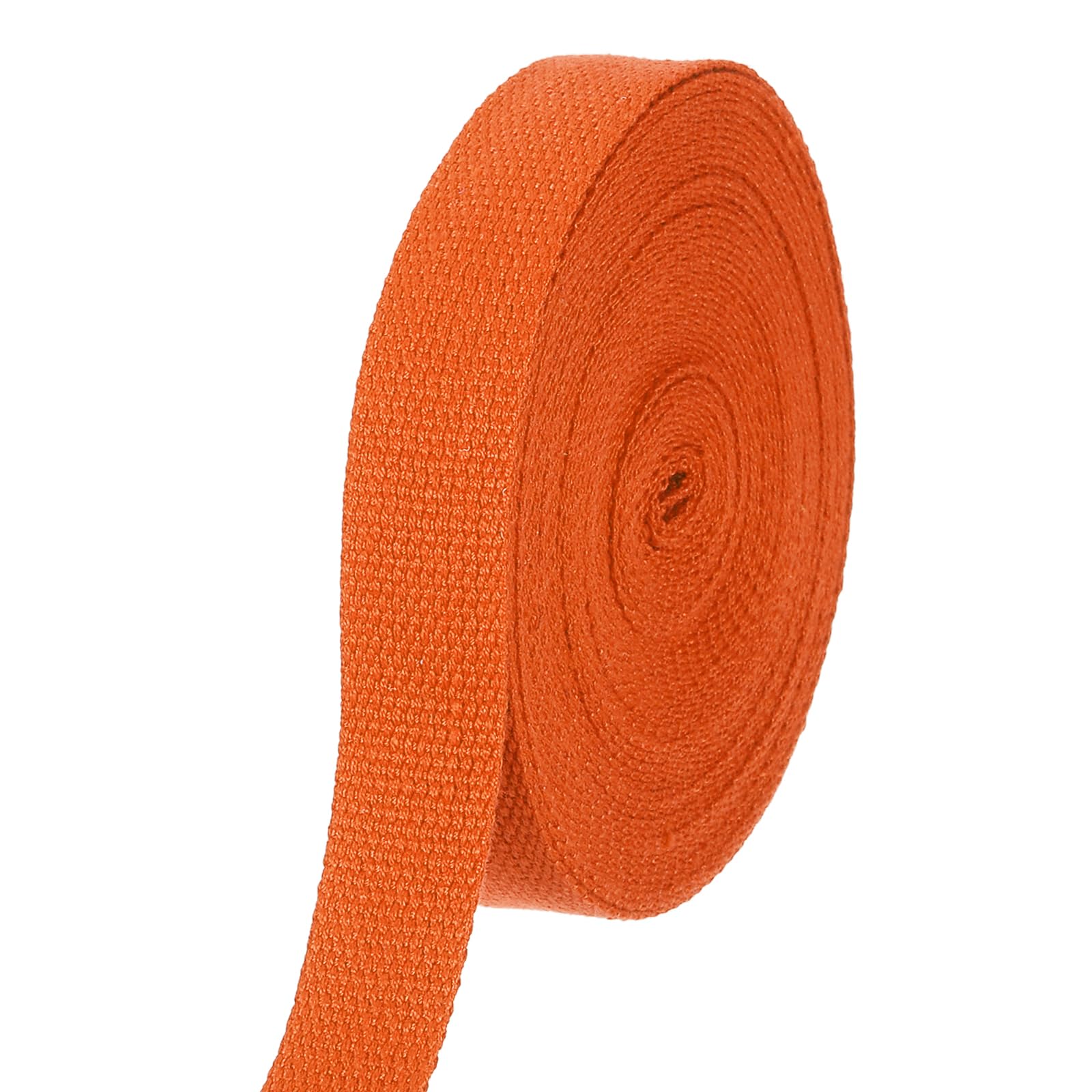 sourcing map Cotton Webbing 1 Inch 11 Yard Polyester Cotton Weave Webbing Strap Twill Tape Ribbon for Arts and Crafts Webbing Tote Bag Handles Cloth Belt Making Outdoor Supplies, Orange โ image 1