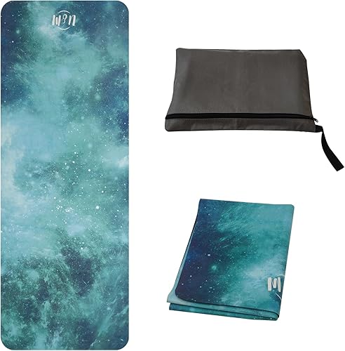 U&M Tapete de yoga antideslizante, tapete de gamuza para ejercicio con bolsa de transporte para yoga, pilates y meditación, estiramiento de suelo y