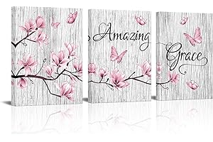 Visual Art Decor -- Amazing Grace Rustic Farmhouse Canvas Wall Art