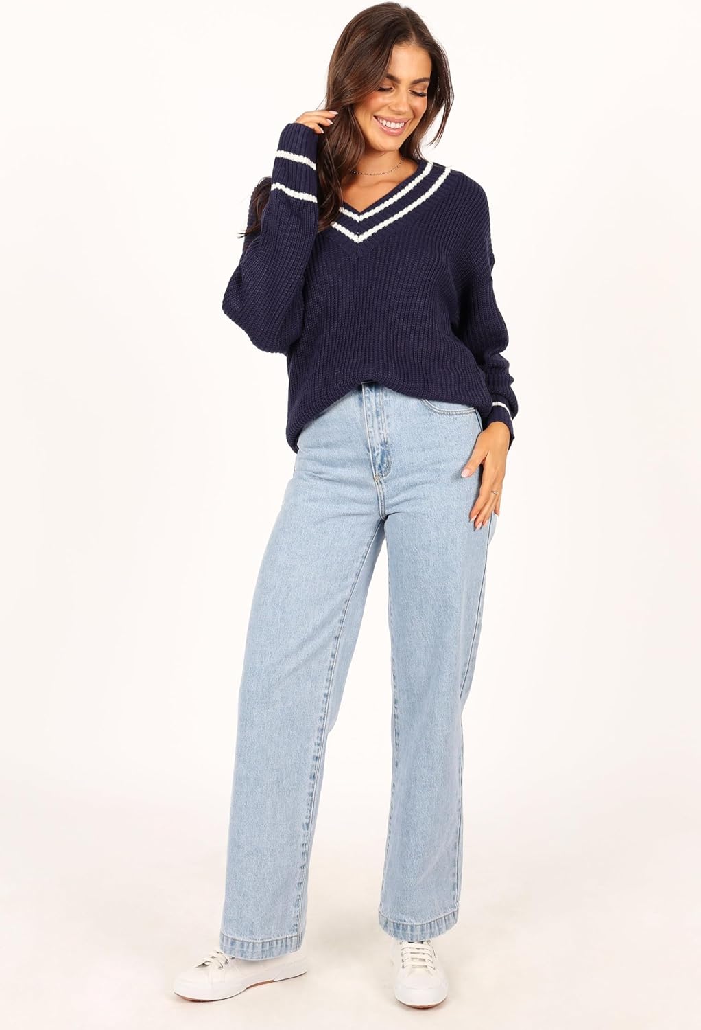 Petal & Pup Women's Leanna Vneck Knit Sweater - Image 3