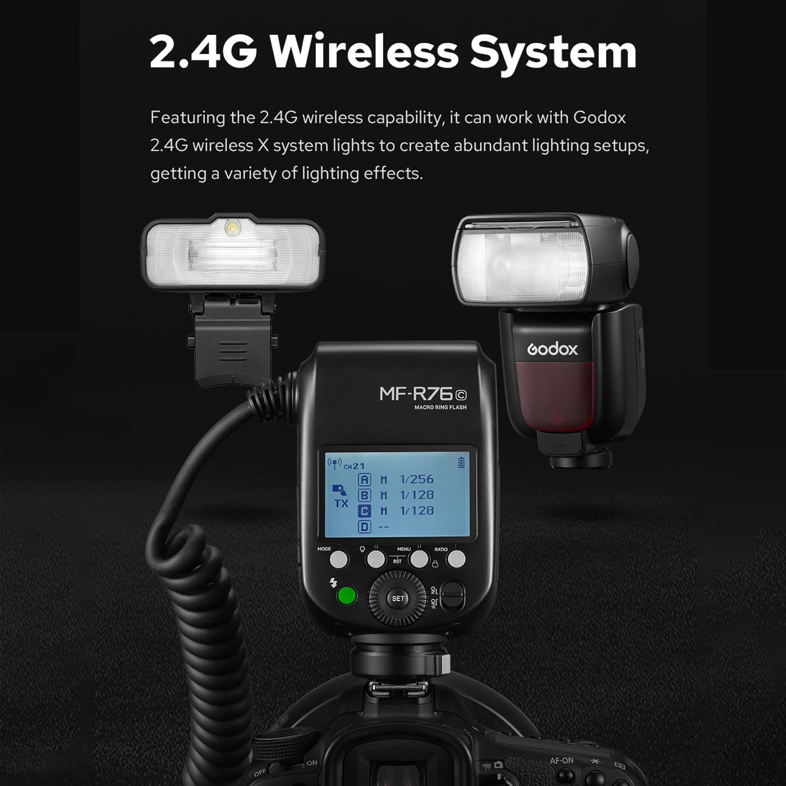 Amazon | Godox MF-R76N i-TTL マクロリングフラッシュライト GN14 10