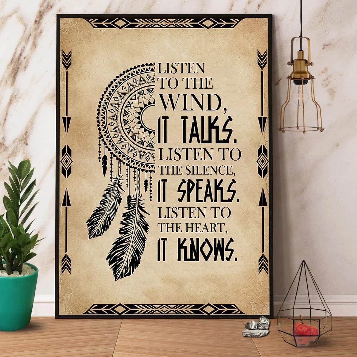 Listen To The Wind It Talks Listen To The Silence It Speaks Retro Metal Signs Vintage Aluminum Sign For Home Coffee 8X12 Inches