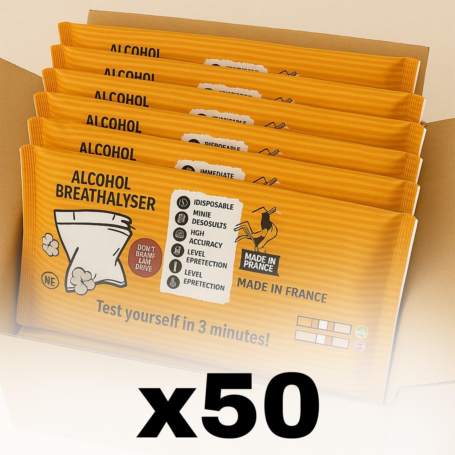 Alcoholimetro homologado CONTRALCO 0,5 g/L - Test de alcoholemia, Prueba fácil y fiable en 3 Minutos | Embalaje Internacional [ Control alcoholemia homologado ]