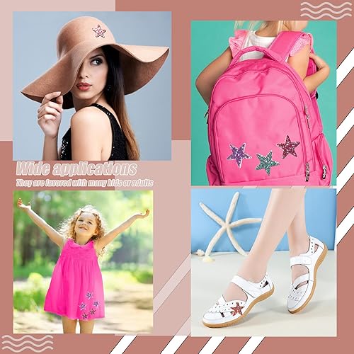 Miniatura 6 de 50 parches adhesivos para planchar con estrellas, parches adhesivos para planchar en estrellas, diamantes de imitación brillantes, parches de