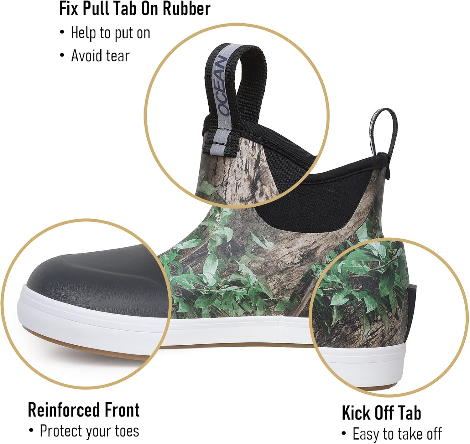 Ankle Rain Boots, Waterproof Boots for Men & Women, Rubber Deck Boots for Fishing Gardening, Rubber Rain Boots, Muck Boots for Men