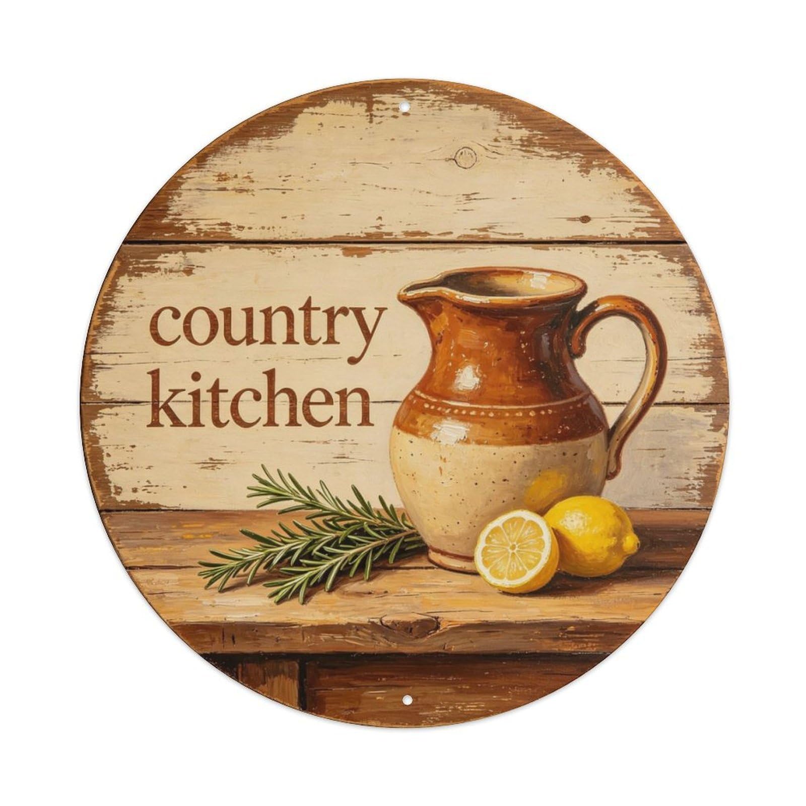 Country Kitchen Metal Tin Sign Plaque