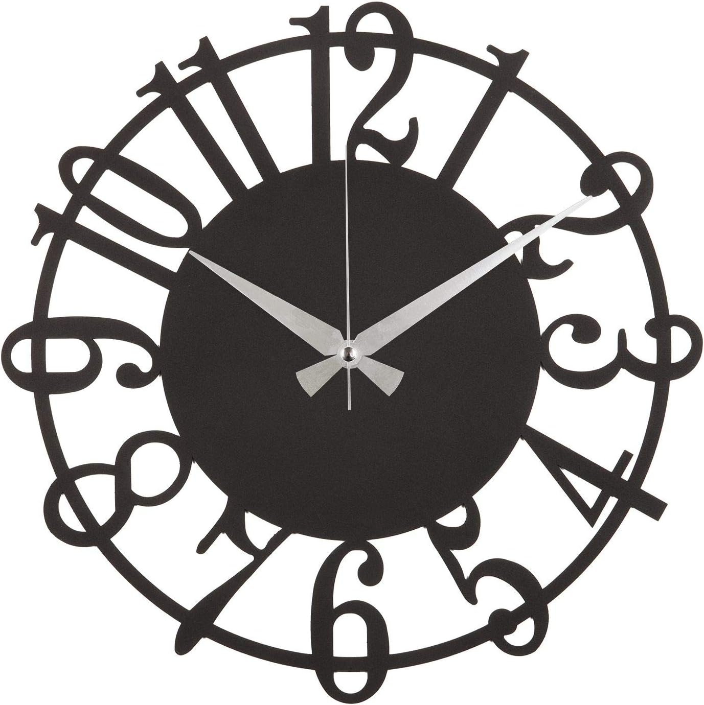 Clock, Steel, Black, 50 x 0.5 x 50 cm