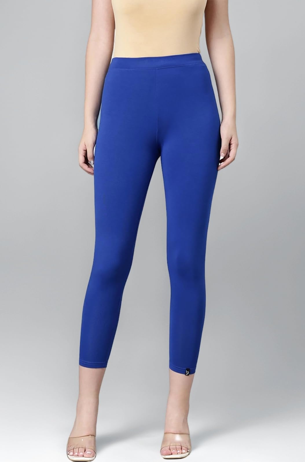 TWIN BIRDS Viscose Elastane Stretch Leggings for Women | Mid Rise Skinny Fit, High Ankle & 7/8 Cropped Length Active Legging