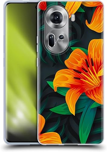 Head Case Designs Officially Licensed Haroulita Power Orange Ethnic Pattern Soft Gel Case Compatible with Oppo Reno11