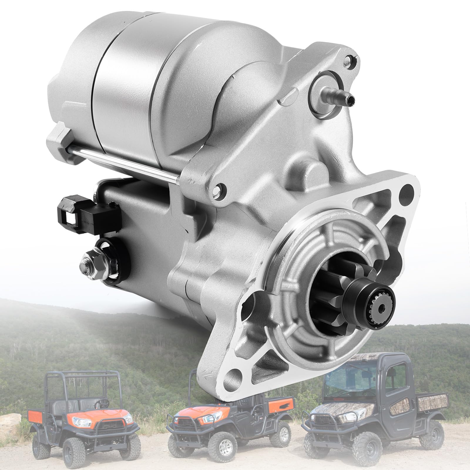 Photo 1 of Rendrox 410-52310 12V New Starter Motor Compatible with Kubota RTV 1100 RTV-X1100C RTV 1140 RTV-X1140 RTV-X1120 RTV-X900, Replace 428000-5400 428000-5401 77700-02602, 1.4KW OSGR