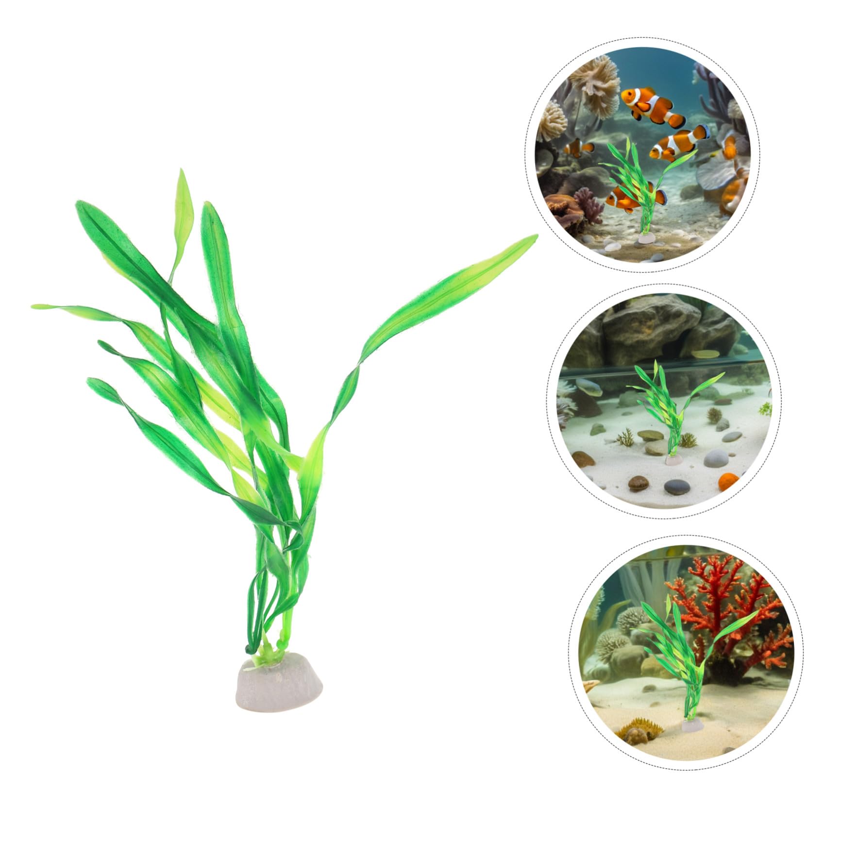 30 Piezas Plantas de Acuario Artificiales Verdes de 20 CM, 30 Piezas Base Pesada, Decoración Paisajística para Peceras y Acuarios, Accesorio Decorativo de Plástico para Mascotas