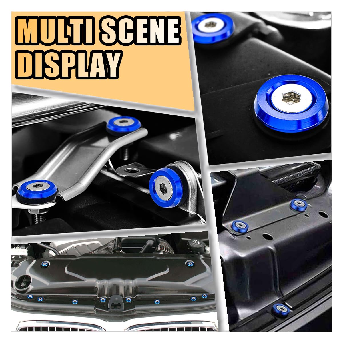 20 Viti JDM Testa Esagonale M6 Rosse - Con Rondella Per Paraurti E Parafango (Bolt Engine Dress Up)