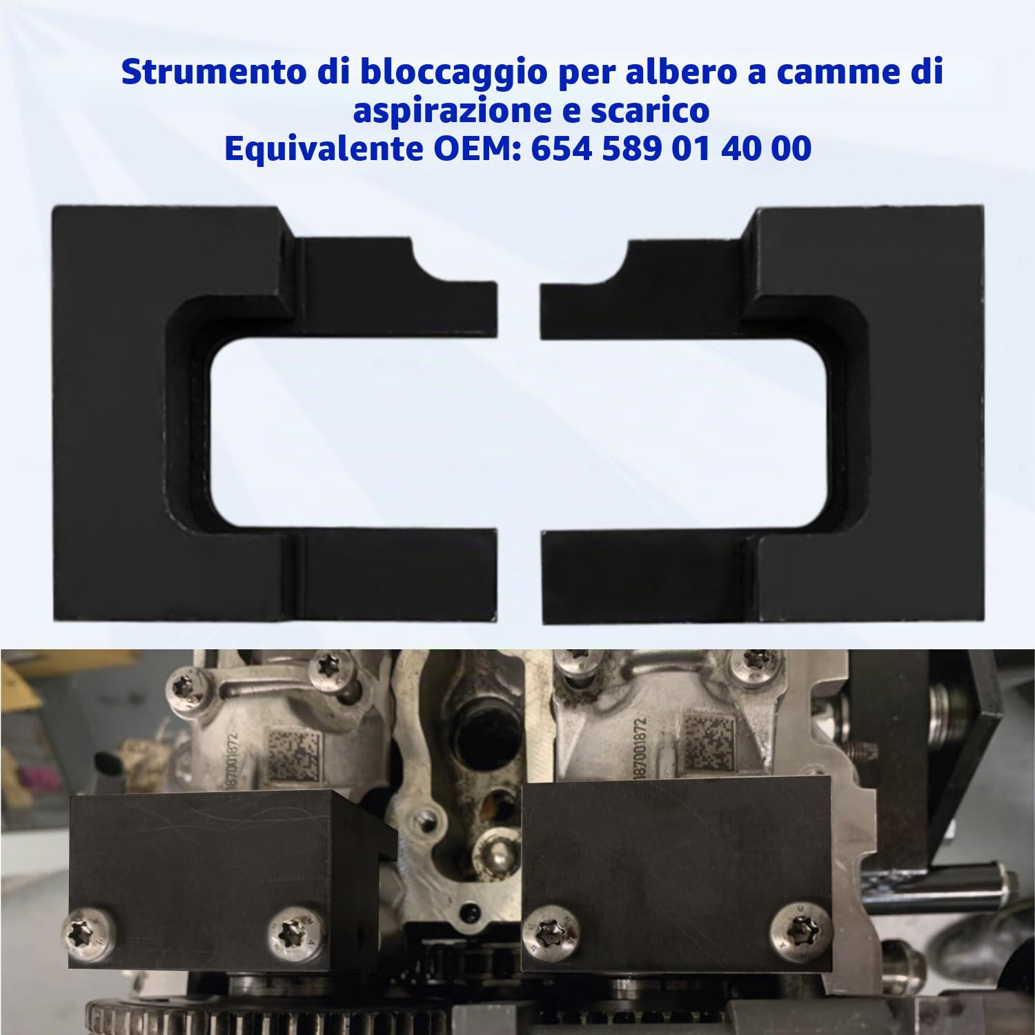ZKTOOL Kit di strumenti per la messa in fase e il bloccaggio dell'albero a camme del motore, compatibile con Mercedes Benz M654 M656 OM654 W213 1.6L 2.0L motore diesel, regolazione dell'albero motore