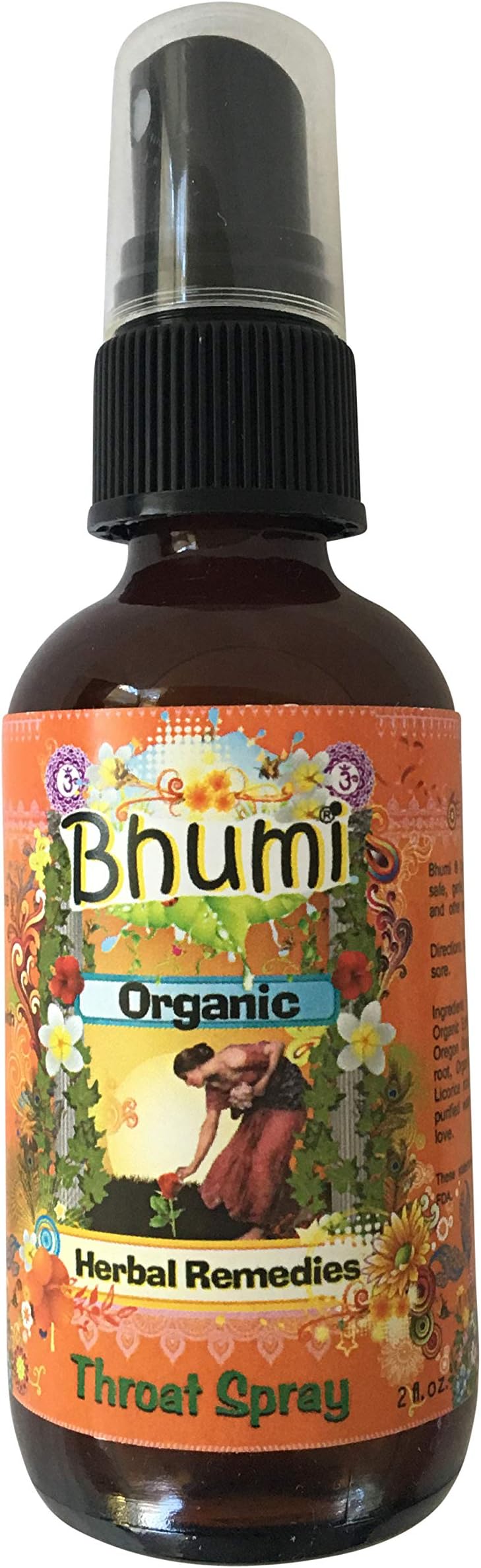 Bhumi Organic Throat Spray with Echinacea Slippery Elm and Licorice Soothes Throat and Boosts Immune System