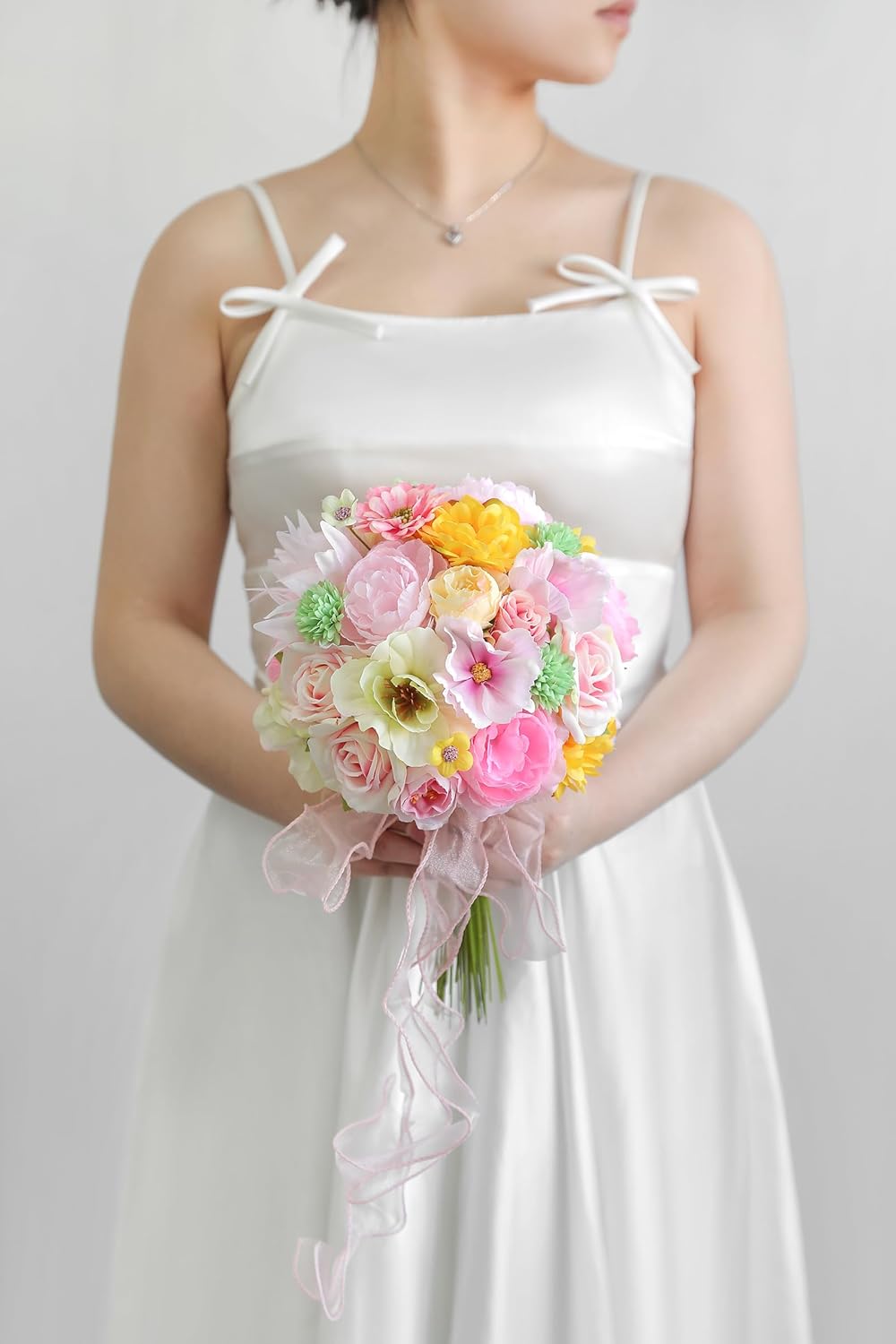 Fake Flowers Heads Bulk Pink Green Mini Artificial Silk Flower for Crafts, Small Artificial Daisy Roses Faux Flowers for Graduation Cap DIY Cake Wedding Party Home Garland Decoration - Image 6