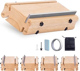 3/23/35/90 Degree Solid Wood Fret End Beveling File – 4 in 1 Guitar Fret Dressing, Crowning, Beveling & End Dressing File Tool – Complete Luthier Kit for Guitar, Bass, Ukulele & Banjo