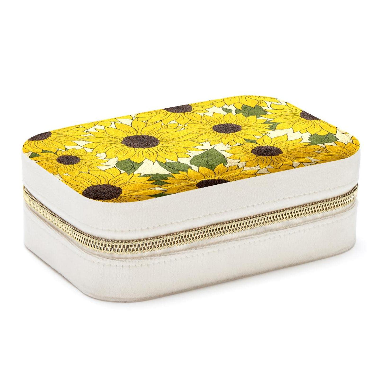 Boîte à bijoux tournesol portable idéale pour vos voyages