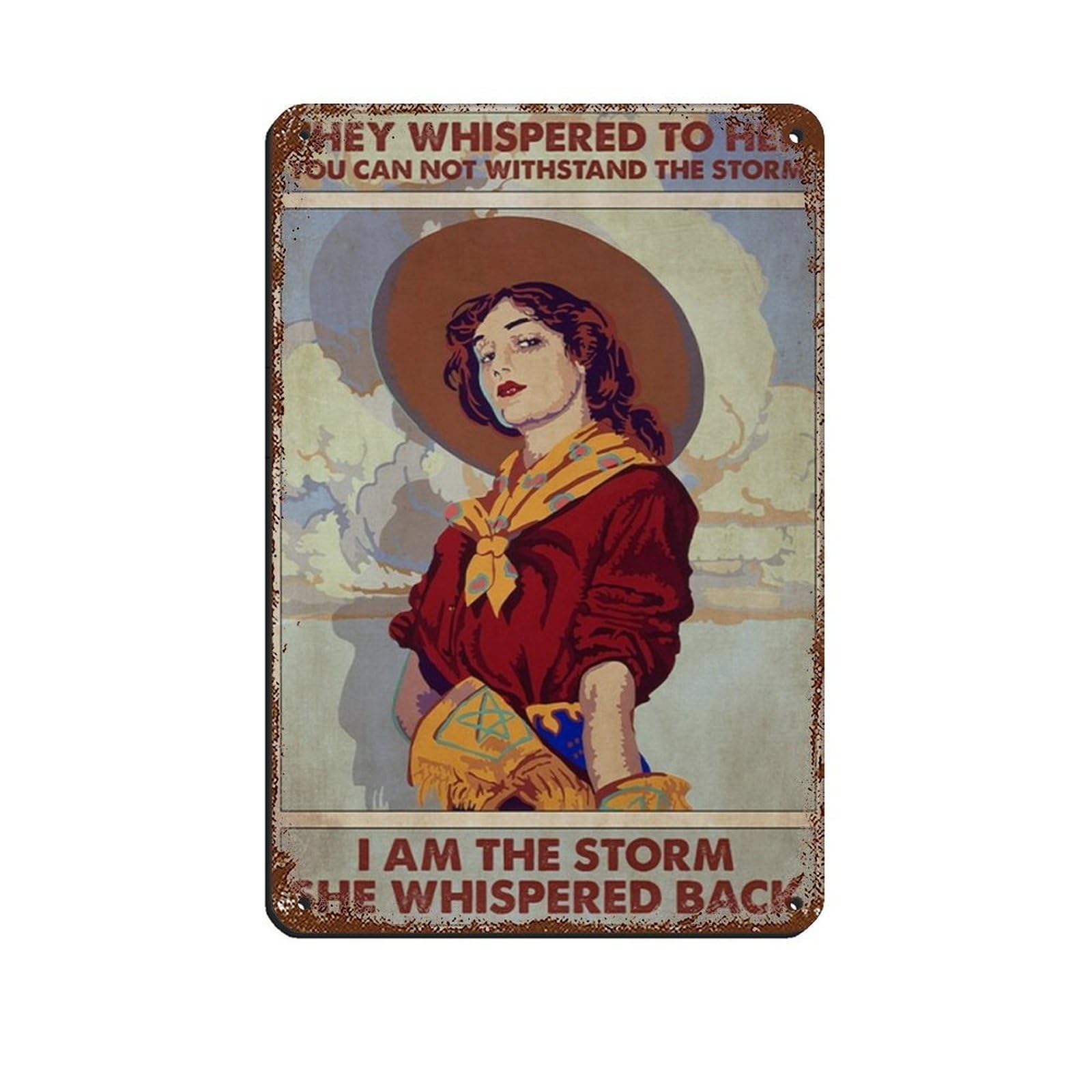 Cowgirls Poster Tin Sign Vintage Metal Pub Club Cafe Bar Home Wall Art Decoration Poster Retro 8x12inch(20x30cm)