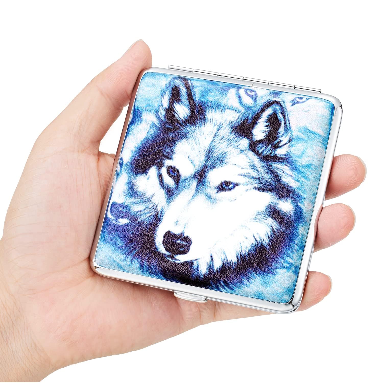 Portasigarette In Metallo Con Teschio | PU Pelle Per 20 Sigarette | Design Unisex Nero - Foto 4