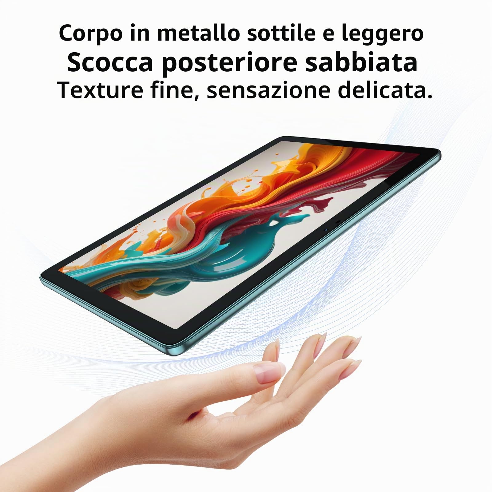PRITOM Tablet Android 13 da 10 pollici, 8 GB (4 + 4), 128 GB, espandibile 1 TB, 8000 mAh, WiFi, processore Qcta Core, WiFi 6, Bluetooth, tablet da gioco, tablet PC con borsa, tastiera, mouse, Teal