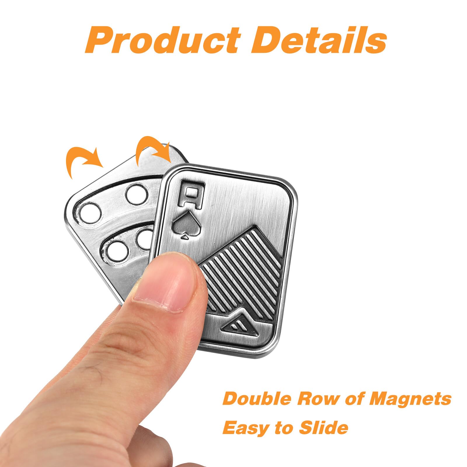 Metal Poker Fidget Slider for Adults Portable Stress Relief Toy, Magnetic Haptic Blocks - Image 3
