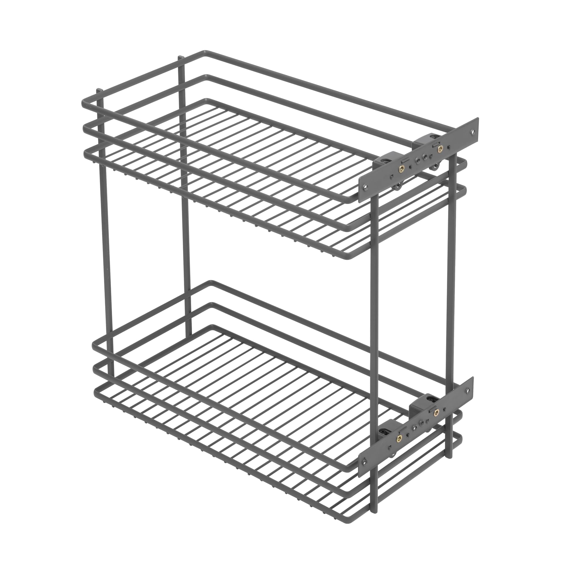 Cesta extraíble de acero antracita MOVIX con dos niveles y montaje lateral para cocina