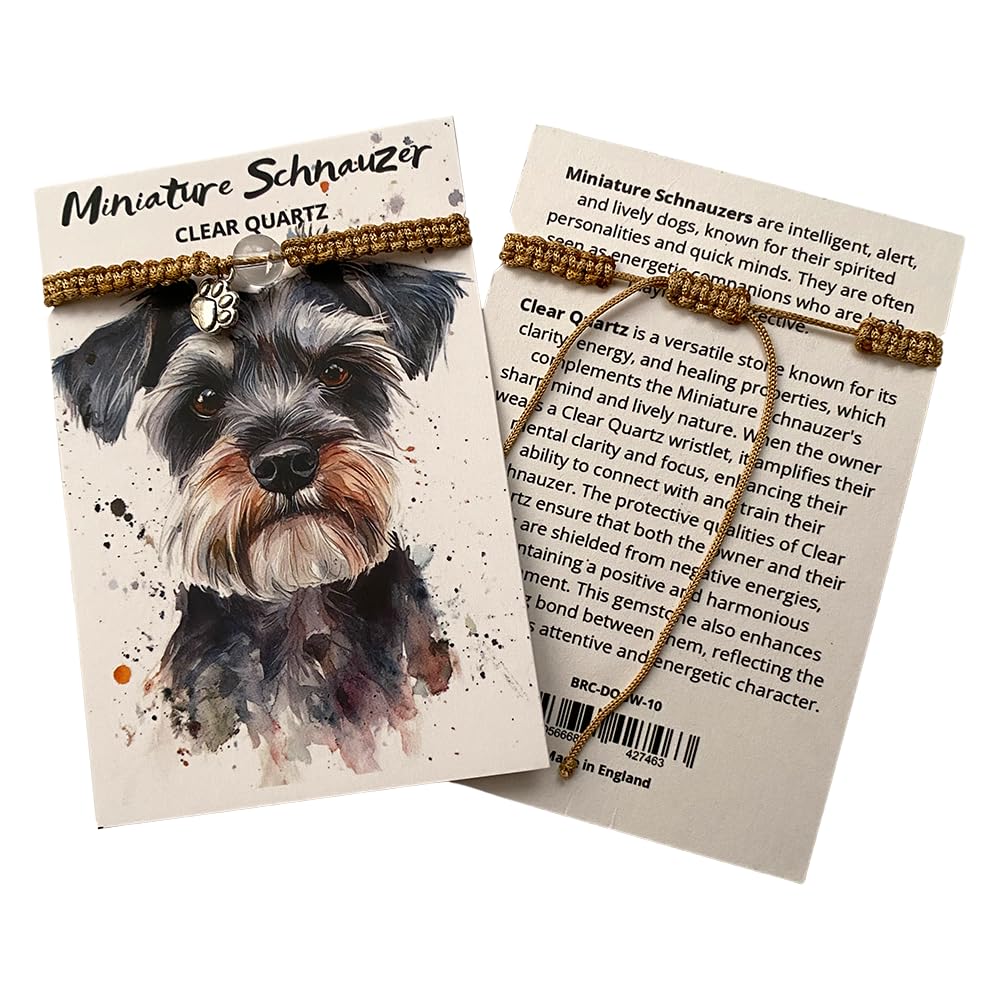 VIE The Pawstone Collection Wristlet, Miniature Schnauzer, Clear Quartz