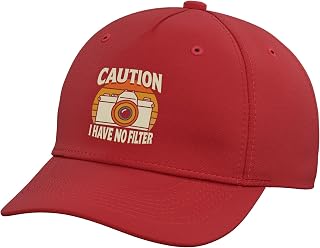 Caution I Have No Filter Retro Vintage Camera Sarcastic Adjustable Baseball Hat