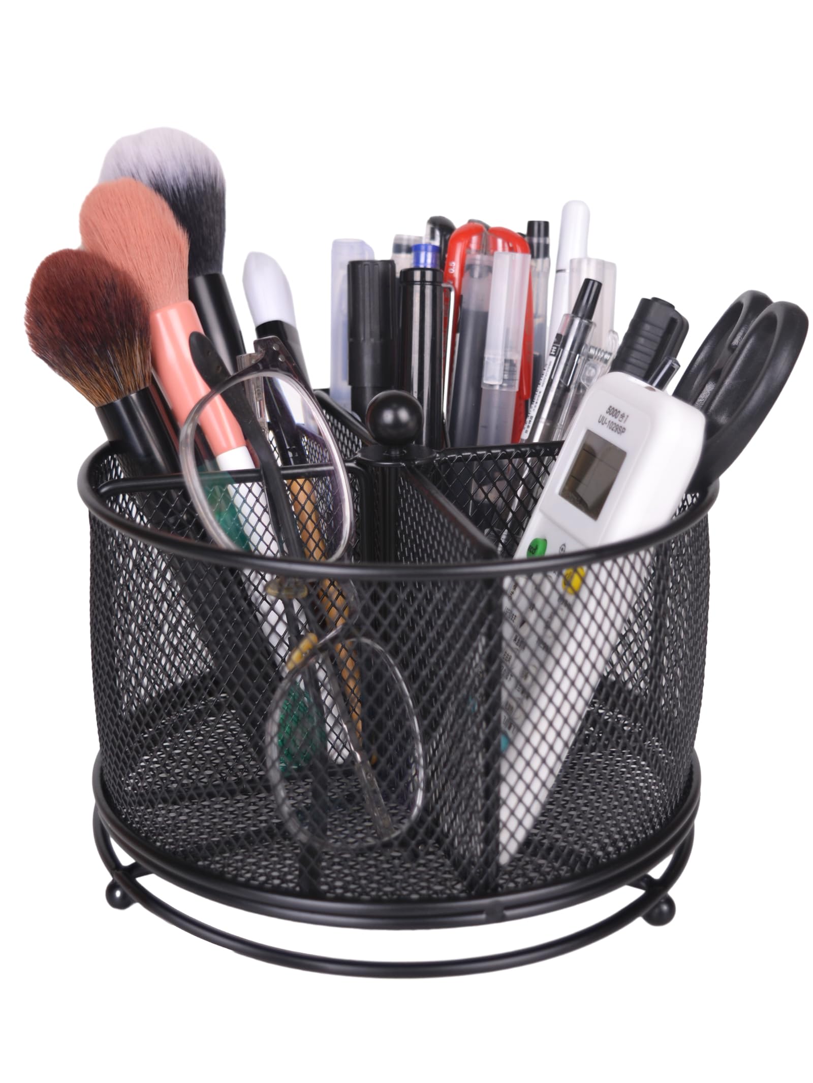 Bleiou Rotating Pen Holder Makeup Organizer 360 Rotation Cosmetic Storage for Pens, Makeup, Remote Control, Glasses - Keep Your Space Tidy and Accessible