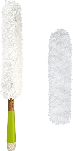 Full Circle Dust Whisperer - Plumero de microfibra lavable + 1 cabezal de repuesto