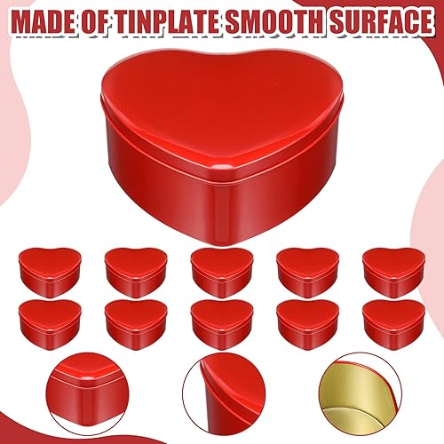 Miniatura 3 de Blulu Latas de metal en forma de corazón rojo con tapas, cajas de dulces para el día de San Valentín, galletas, frasco, caja de lata vacía, cajas de
