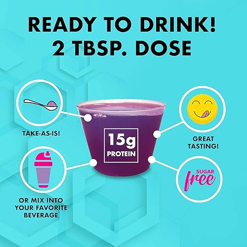 Miniatura 5 de Nutritional Designs Suplemento líquido de colágeno y proteína de suero sin azúcar, bebida sin OMG, promueve la piel y el cabello saludables para