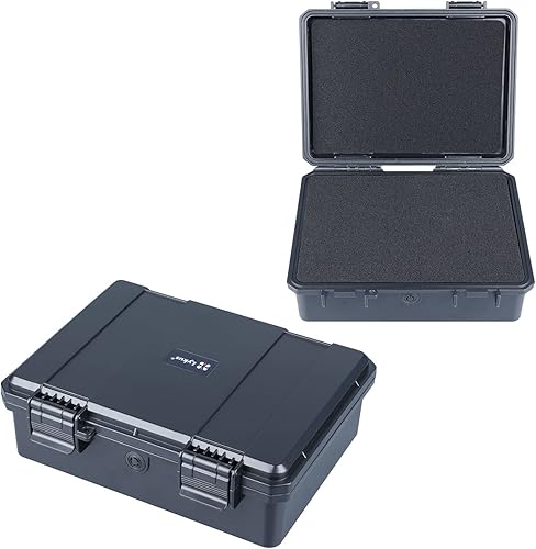 Lykus HC-2120 Mini caja rígida seca con inserto de espuma, tamaño interior 8.3 x 5.9 x 2.7 pulgadas, IP66 a prueba de salpicaduras, adecuada para